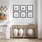 Americanflat 8x8 Square Picture Frames for Grid Gallery - Set of 6 and 9 - 4x4 with Mat or 8x8 without Mat - Square Grid Picture Frames - Shatter Resistant Glass - Hanging Hardware - Includes Easel - Black